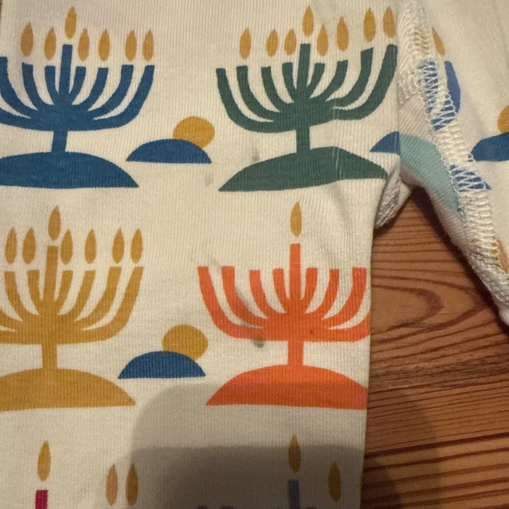 Hanna Andersson Kids Pajamas 3T Holiday Long John Rainbow Hanukkah NWOT - Picture 14 of 15